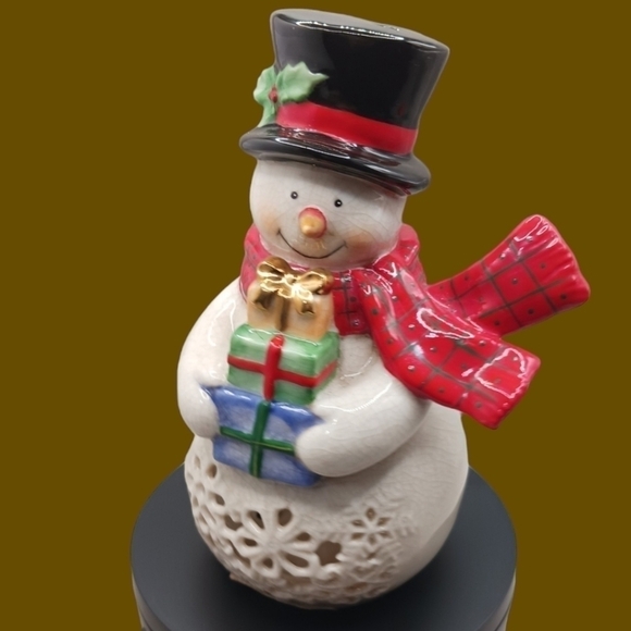 Department 56 snowman tealight candle holder - Picture 4 of 11